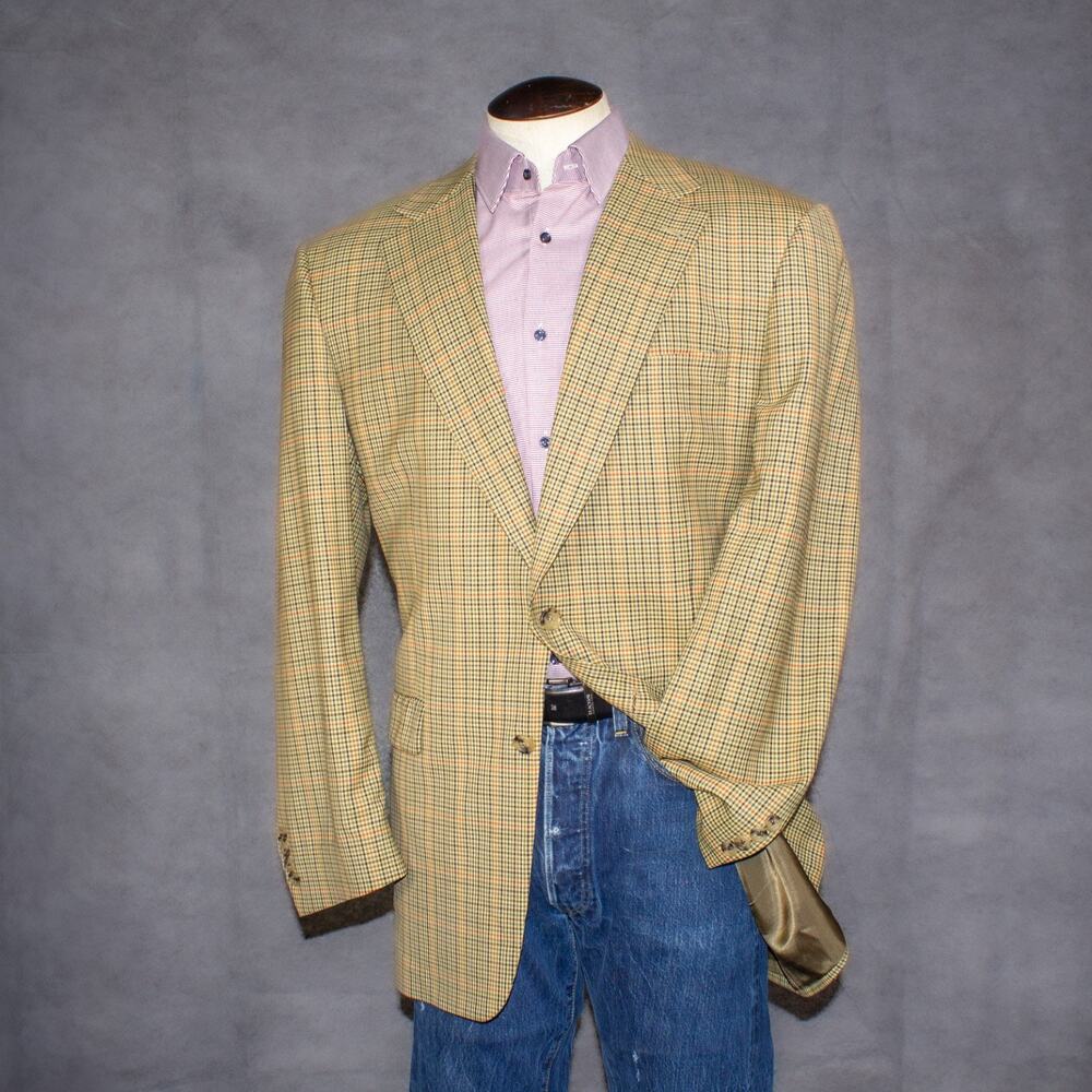 Burberry Blazer Sportcoat Men's 43 Long Kensington Check Plaid Wool